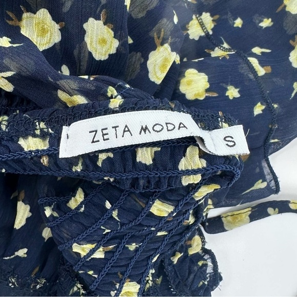 Zeta Moda Slip Dress Women Small Blue Sheer Whimsy Fairy Cottage Coquette Y2K 90 - Picture 6 of 9